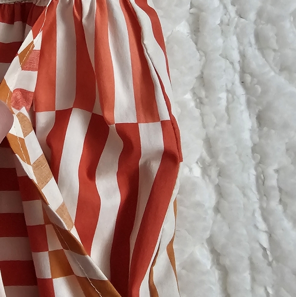 Who What Wear Geometric Coastal Pristine Paper Bag Waist Button Front Midi Skirt - Picture 11 of 12